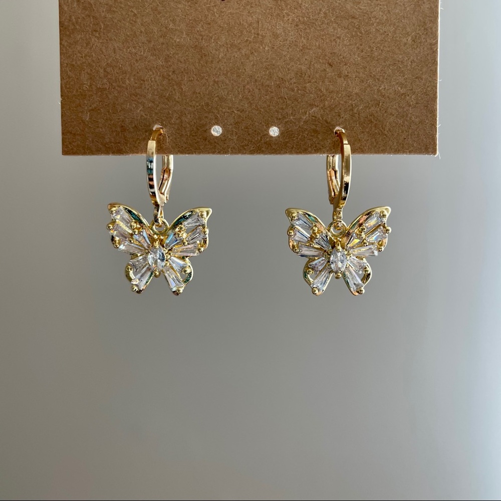 Butterfly huggie earrings